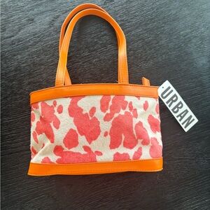 Urban Outfitters Orange and Pink Cow Print Women's Bag